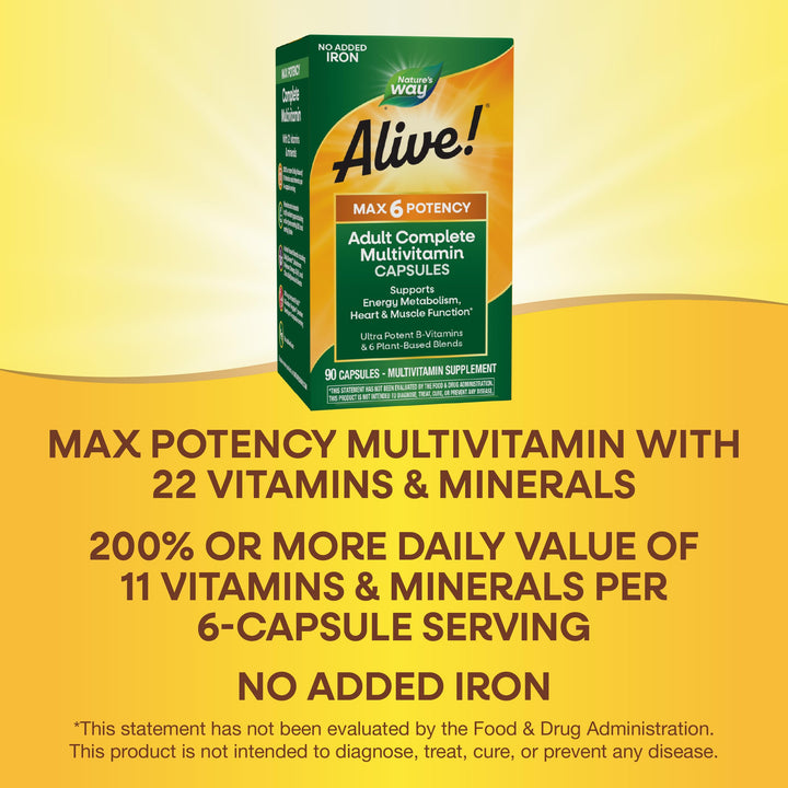 Nature&#39;s Way Alive Max6 Potency Adult Complete 