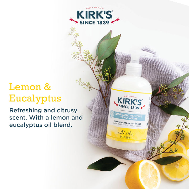 Kirk&#39;S Natural - Odor Neutralizing Hydrating Liquid Hand Soap Lemon &amp; Eucalyptus 181789