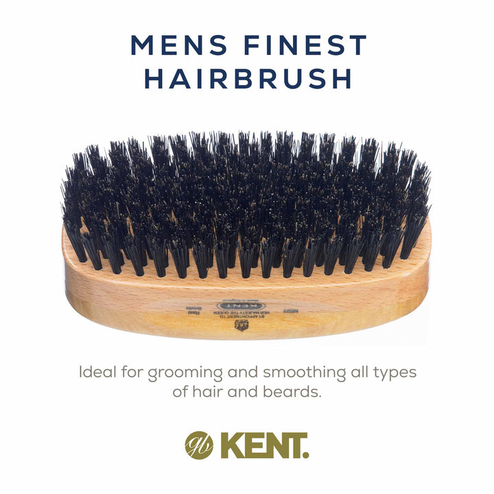 Kent Ms23 Rectangular Satinwood &amp; Beechwood Black Pure Bristle Luxury Military Brush
