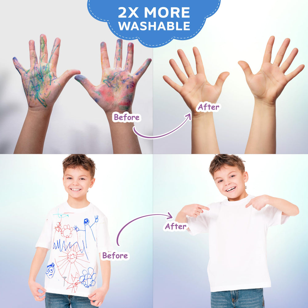 Washable Dot Markers for Toddlers Kids Preschool | 8 Colors Bingo Markers | Non Toxic Toddler Arts and Crafts Supplies | Paint Markers for Kids | PDF with 200 Dot Art Activity Sheets