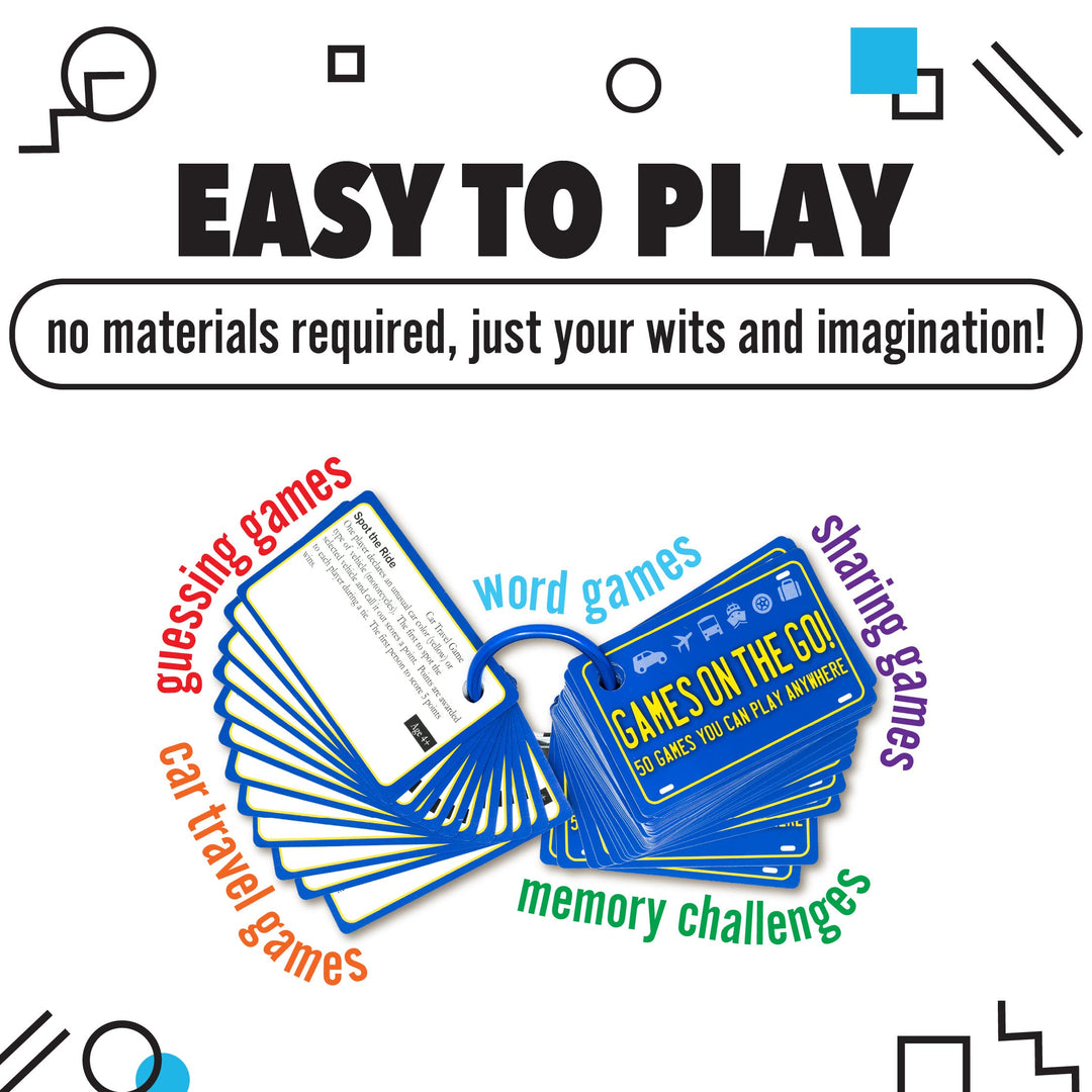 Games on the Go - Portable Roadtrip Family Games to Challenge and Entertain for 2+ players , Blue
