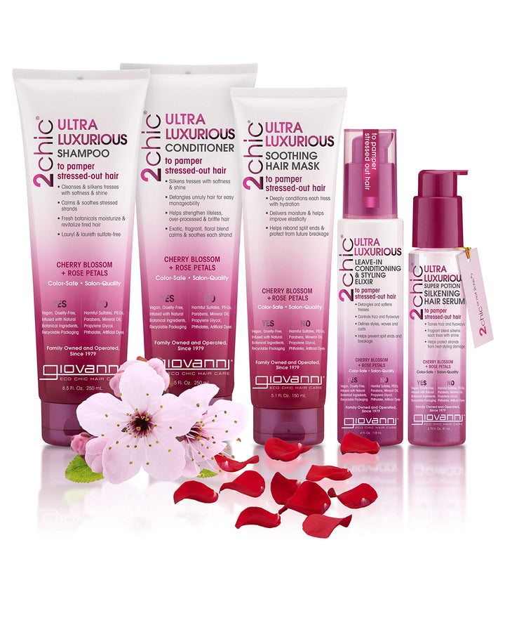 2Chic Ultra Luxurious Super Potion Hair Serum Cherry Blossoms, 2.75 Oz Cosmetics