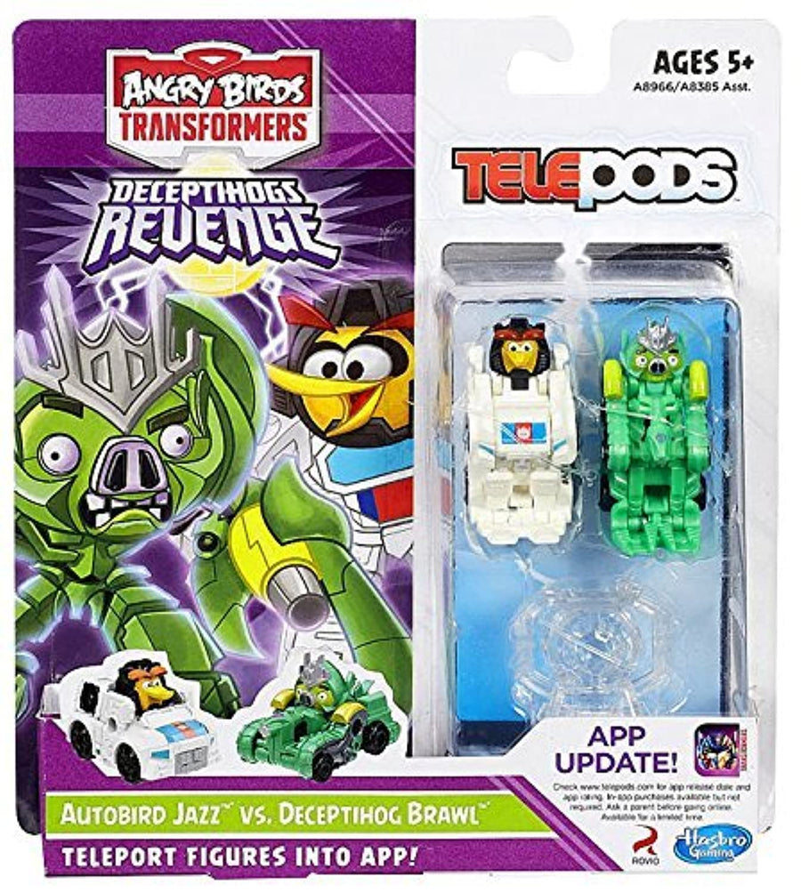 , Angry Birds Transformers Telepods Autobird Jazz Bird vs. Deceptihog Brawl Pig Figure 2-Pack [Deceptihogs Revenge]