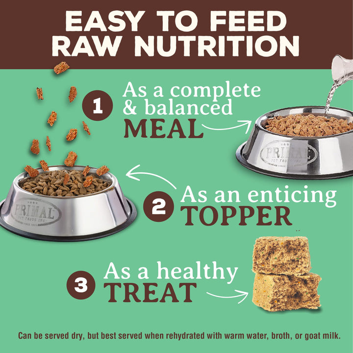 Primal Freeze Dried Raw Dog Food Nuggets, Chicken, Complete &amp; Balanced Meal, Also Use as Topper or Treat, Premium, Healthy, Grain Free, High Protein Raw Dog Food, 5.5 oz