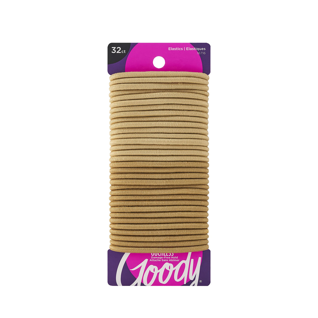 Blonde, 32 Ct (Pack Of 3) : Goody Ouchless Women&#39;S Braided Elastics Blondes 4Mm For Medium Hair, (3 Pack/ 96 Ct Total)