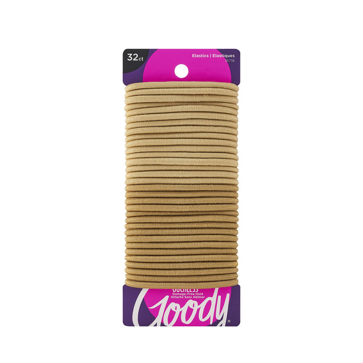 Blonde, 32 Ct (Pack Of 3) : Goody Ouchless Women&#39;S Braided Elastics Blondes 4Mm For Medium Hair, (3 Pack/ 96 Ct Total)