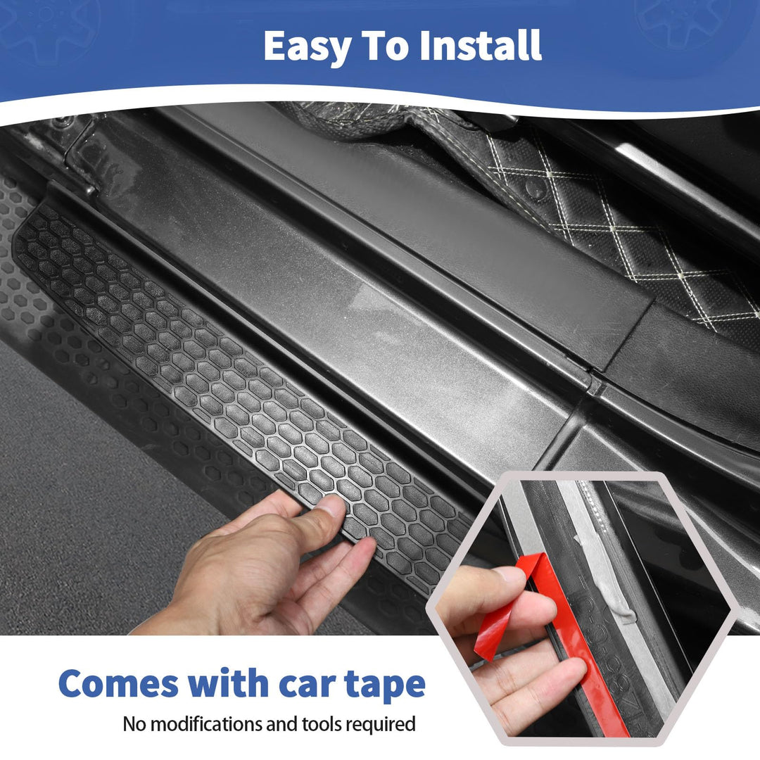 for Wrangler JL Door Sill Guards, Door Entry Guards Protector for Jeep Wrangler JL JLU Gladiator JT 4 Door 2018 2019 2020 2021 2022 2023 Black