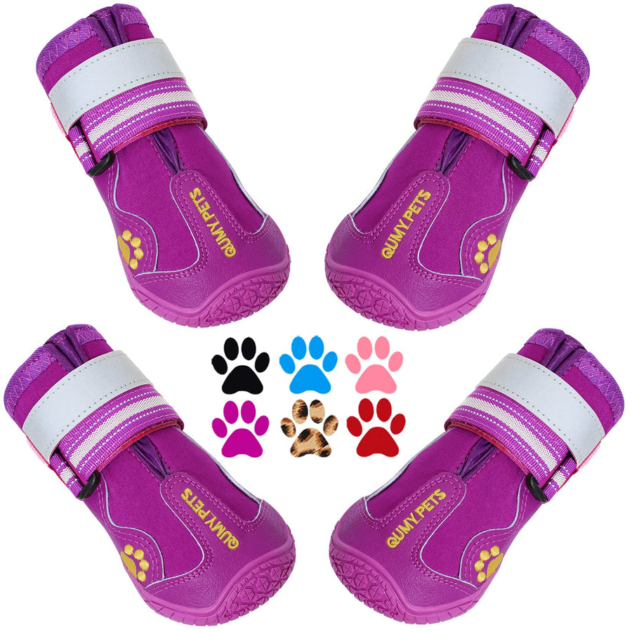 Dog Shoes for Large Dogs, Medium Dog Boots & Paw Protectors for Winter Snowy Day, Summer Hot Pavement, Water-Resistant in Rainy Weather, Outdoor Walking, Indoor Hardfloors Skid-Resistant Sole