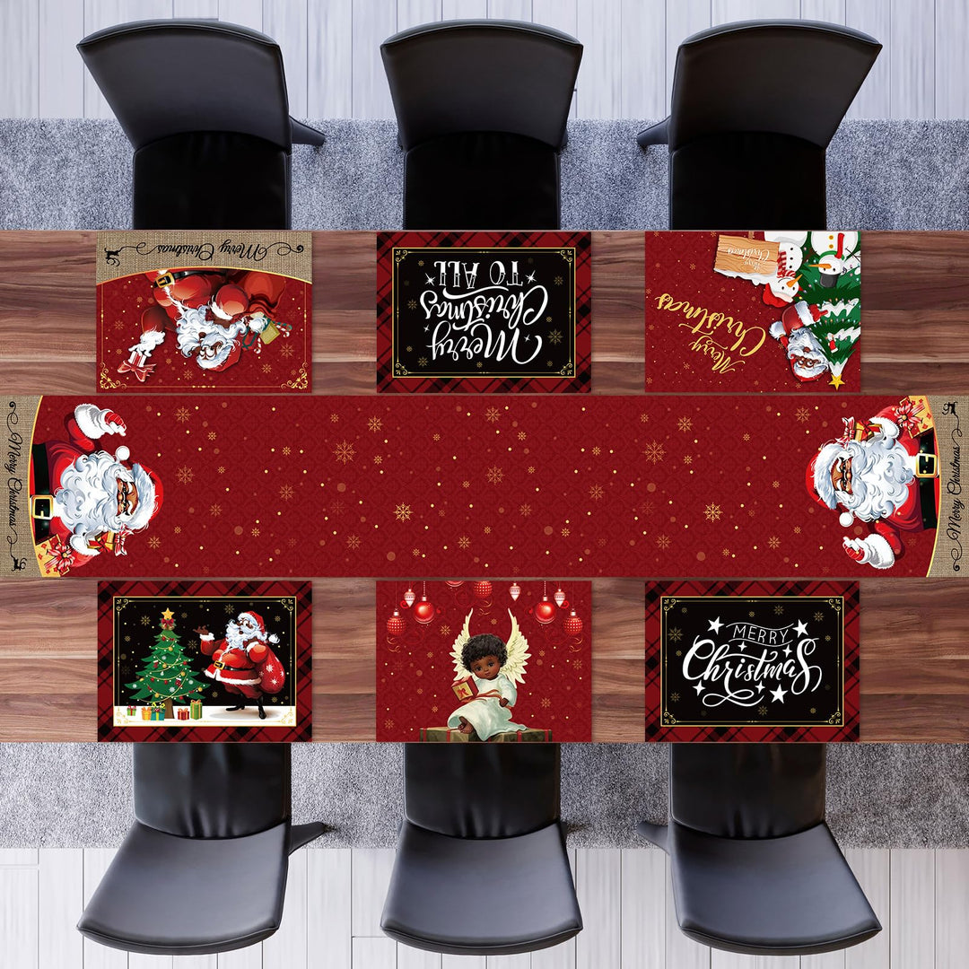 7 Pieces Eid Mubarak Table Runner and Placemats Ramadan