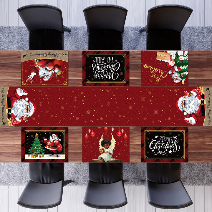 7 Pieces Eid Mubarak Table Runner and Placemats Ramadan