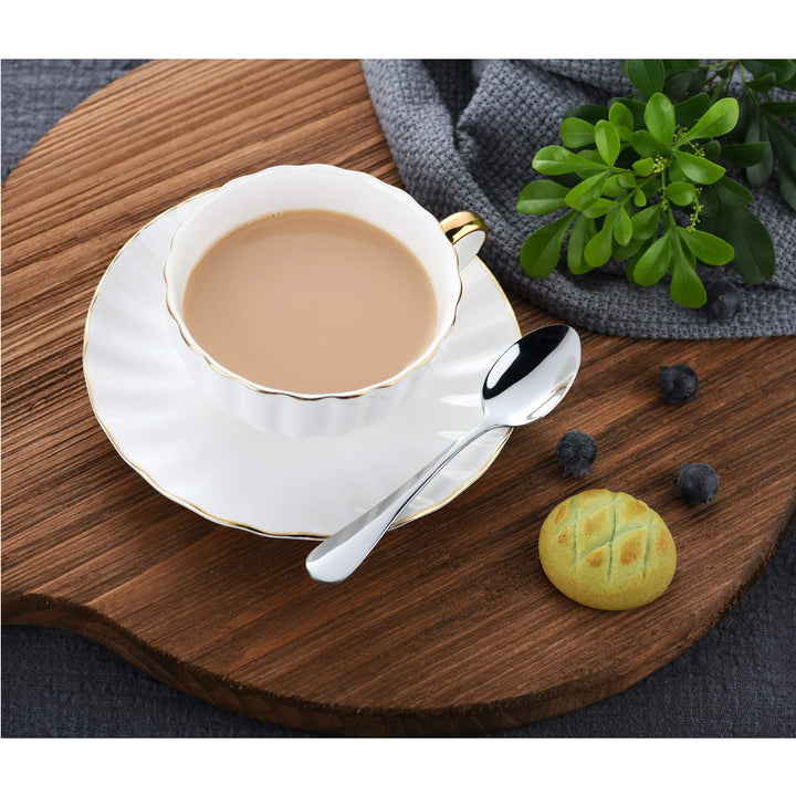 Dessert Small Teaspoons, 4.9 Inches Stainless Steel Mini Espresso Coffee Spoons, Specialty Demitasse Tiny Stirring Spoon Set of 8