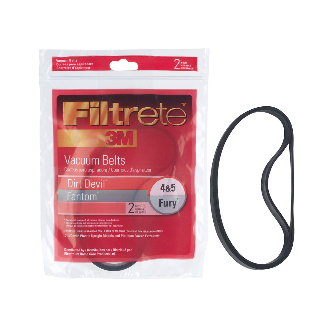 Filtrete Dirt Devil 4/5 Belt and Fantom Fury Belt, 2 Belts Per Pack