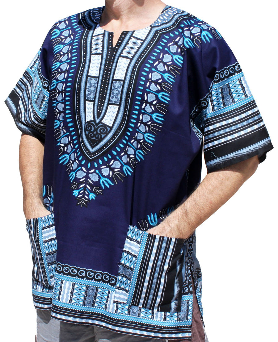 RaanPahMuang Unisex African Bright Dashiki Cotton Shirt