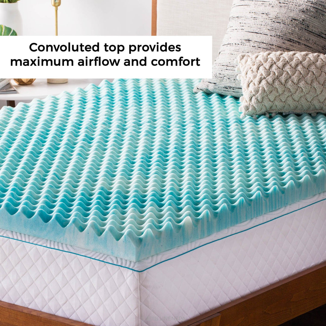Linenspa 3 Inch Convoluted Gel Swirl Memory Foam Mattre