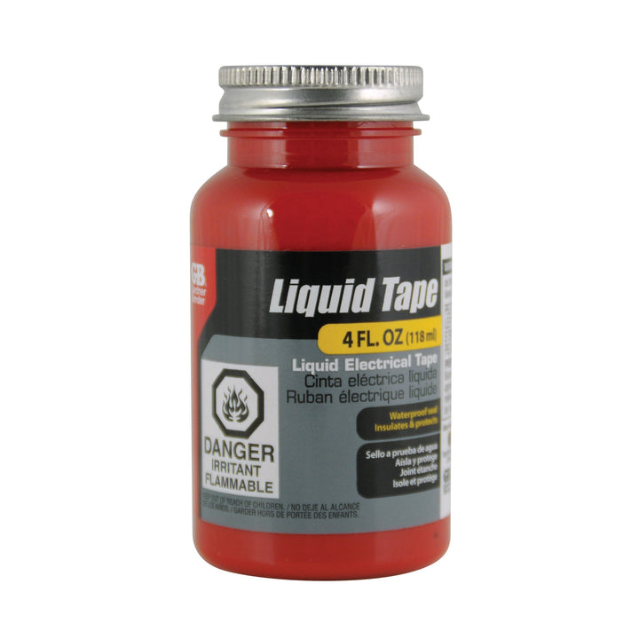, 4 Oz Bottle, Red LTR-400 Liquid Tape, Home/Auto/Marine/Electric Applications, Indoor/Outdoor Use, Brush On, Repair/Seal/Insulate &amp; Protect, 4 Fl Oz