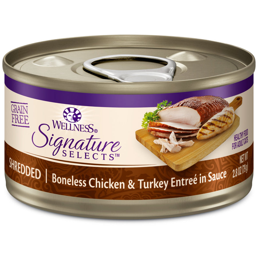 CORE Signature Selects Shredded Adult Wet Cat Food, Natural, Protein-Rich, Grain Free, 2.8 Ounce, 12 Pack (Chicken & Turkey)