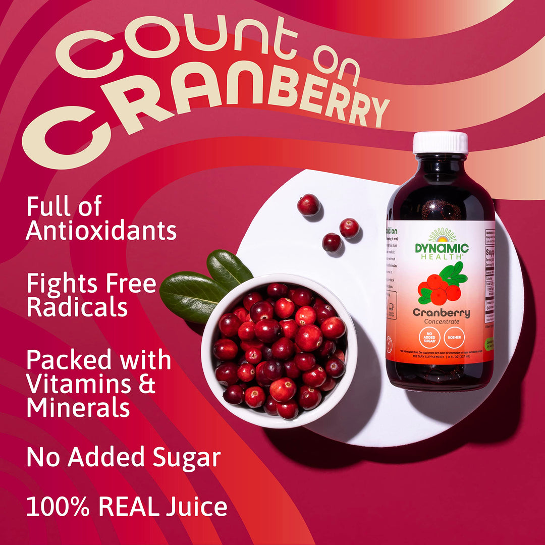 Pure Cranberry Juice Concentrate, Unsweetened, Natural Antioxidant Support, No Added Sugar, 8 Fl oz