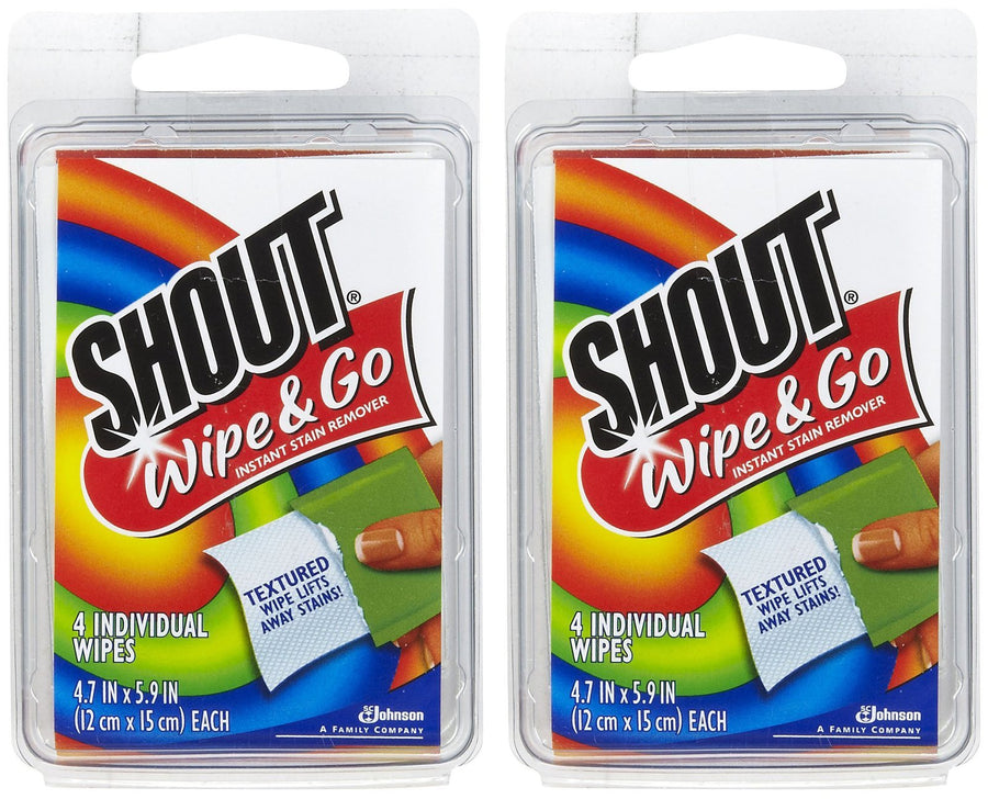 Shout Stain Remover Wipes, Travel Size - 4 ct - 2 pk