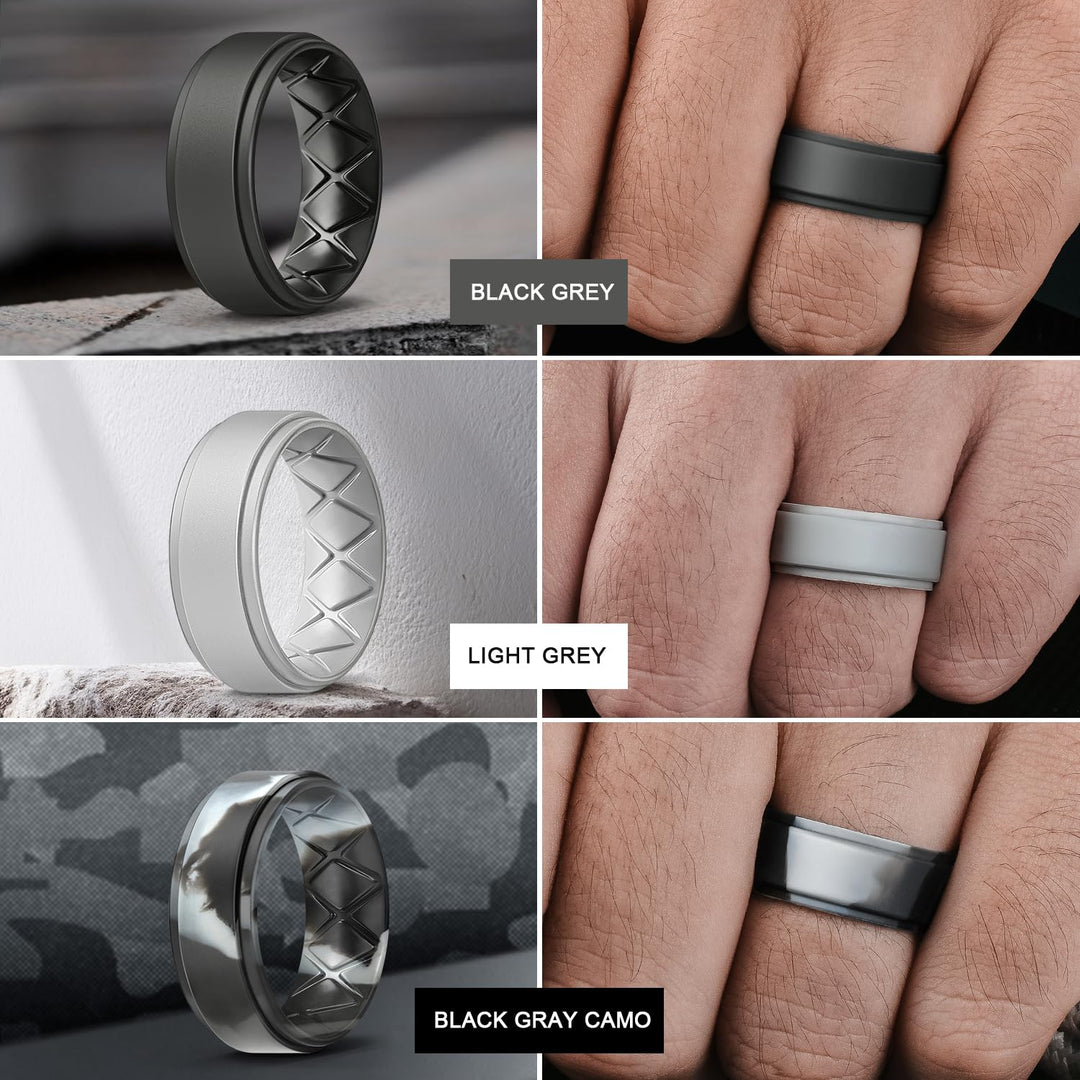 Egnaro Silicone Wedding Wedding Band Men, Silicone Ring