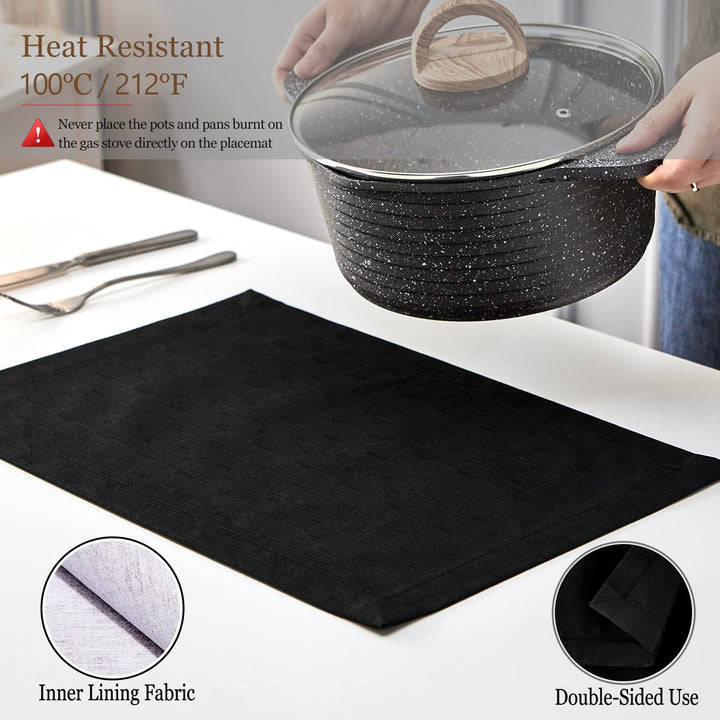 Mebakuk Cloth Placemats, Machine Washable Linen Style T