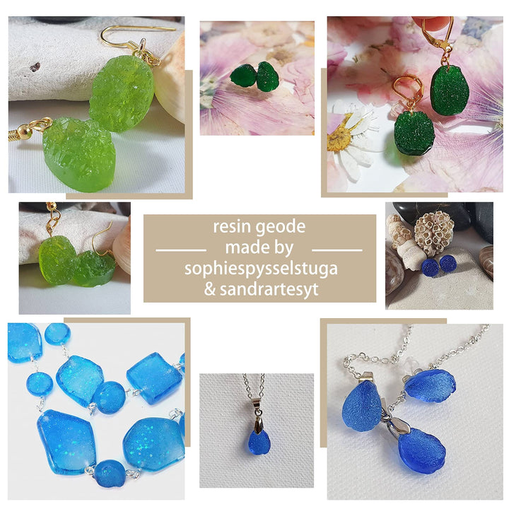 Geode Epoxy Resin Silicone Molds Set Jewelry Making Kits for Necklace Pendant Earrings Bracelet Charms 33 Shapes 0.35-1.65inch