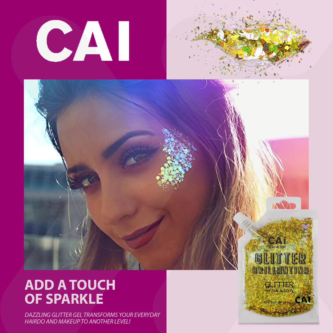 Body Glitter Gel- Face, Body &amp; Hair (1 Pk Silver) Chunky Iridescent Holograph Stars &amp; Moon, 3 oz | Cosmetic-Grade Makeup, Apply Without Glue, Easy to Take Off &amp; Keep Skin Clean - for Concerts, Raves