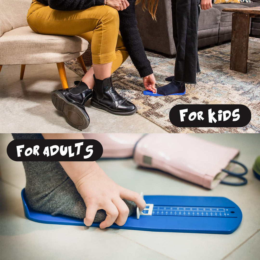 Foot Measurement Device Shoe Size Measuring Devices for Adults and Kids with Soft Tape Measure US Standard Blue 2 Pieces