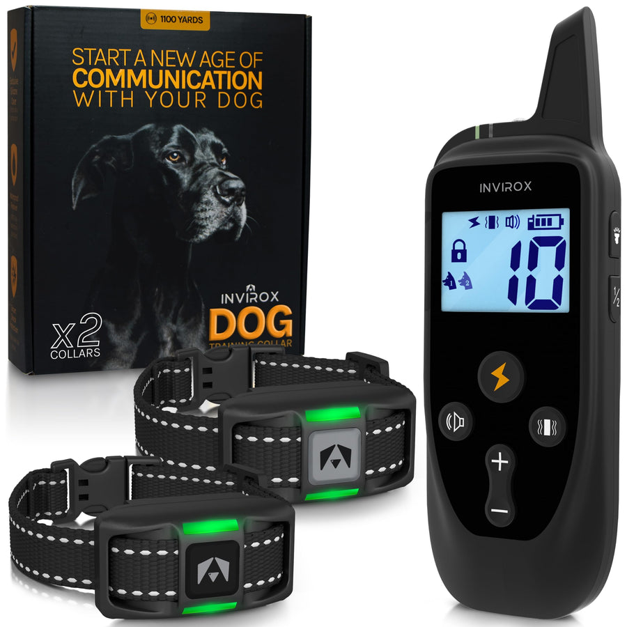 Dog Training Collar for Large Dog X2 [2025 Edition] 123 Levels Dog E Collars 1100yd Range, 100% Waterproof, Rechargeable Electric Dog Collars for Medium Dogs, E Collar for Large Dogs