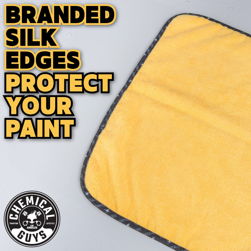 MIC 506 03 Professional Grade Premium Microfiber Towels, Gold (16 Inch x 16 Inch) (Pack of 3) - Safe for Car Wash, Home Cleaning & Pet Drying Cloths