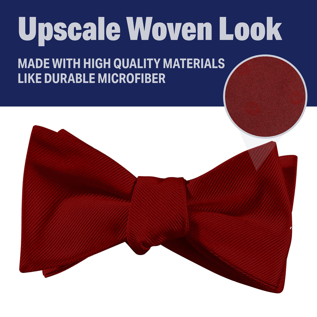 Self Tie Bow Ties For Men Tuxedo Bow Tie (Burgundy)