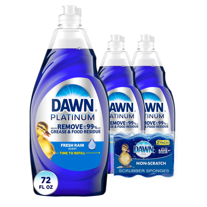Dawn Dish Soap Platinum Dishwashing Liquid + Non-Scratc