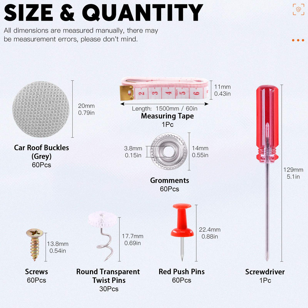 152 Pcs Headliner Repair Button Replacement Set with Roof Rivets Snap, Retaining Pin and Pushpins, Weatherstrip Interior Ceiling Cloth Fixing Screw Cap Roof Repair Buckle for All Cars (Gray)