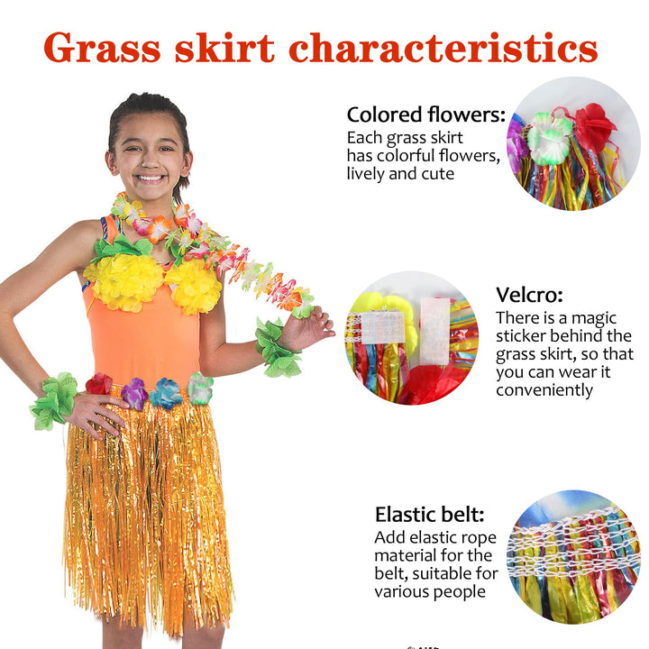 Hajoyful Grass Skirt Hawaiian Luau Hula Skirts Party De
