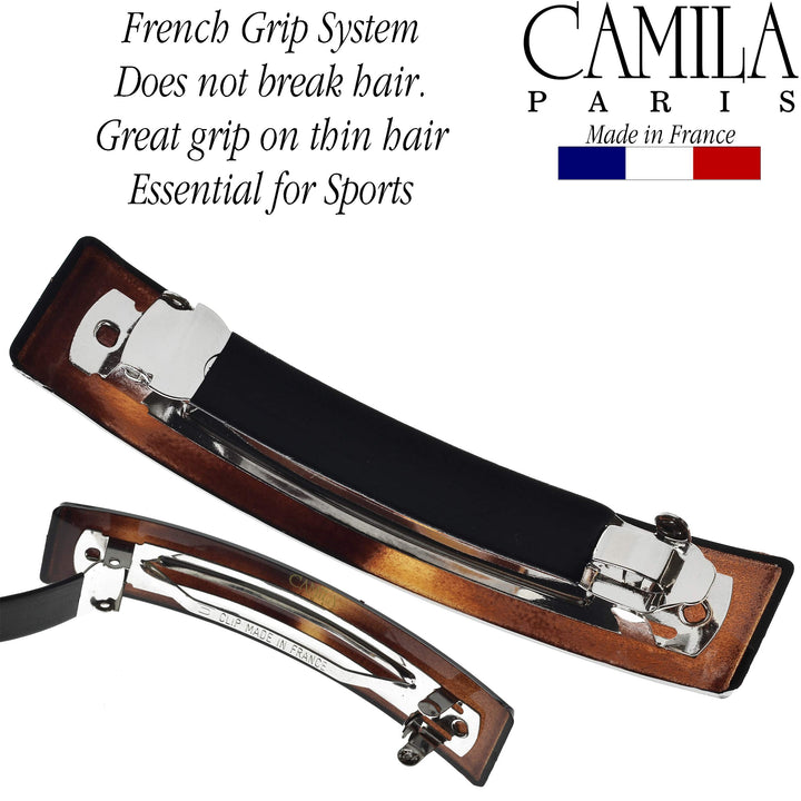 Camila Paris Ad822 French Hair Accessories For Women (3 1/2) Hair Barrettes. Strong Hold/No Slip Grip And Durable Styling Girls Hair Ornaments. Made In France