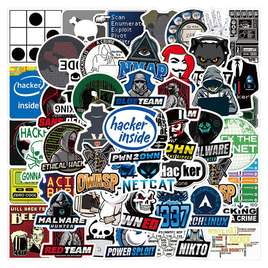 50pcs Hacker Stickers Cool Teen Stickers Pack,Aesthetic