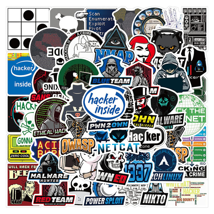 50pcs Hacker Stickers Cool Teen Stickers Pack,Aesthetic