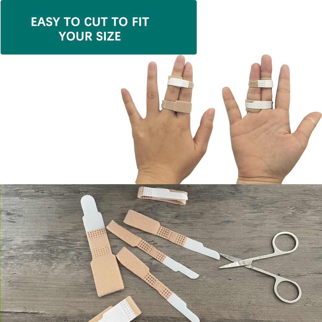 10 Pcs Finger Buddy Wraps, Finger Loops Tapes for Broken for Broken, Jammed, Swollen Finger or Dislocated Joint, Splints Brace for Pinky Ring Middle Index Trigger Finger, Toe Strap Bandage