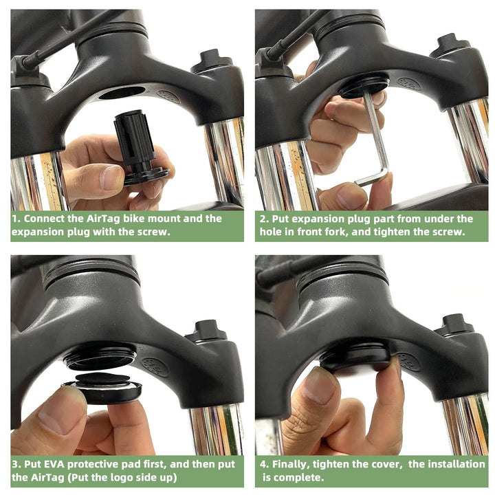 AirTag Bike Mount for Air Tag, Anti-Theft AirTag Bicycle Mounts Bike AirTag Mount to Hidden Air Tag, Airtag for Bike Holder Fit Headset Tube 31.8mm(Not Included AirTag)