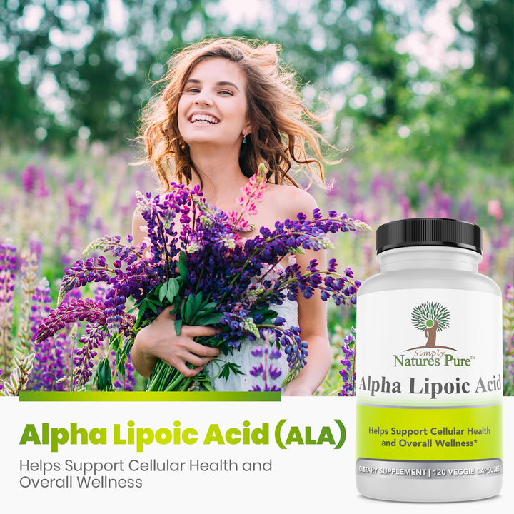 Alpha Lipoic Acid 600mg 120 Veggie Capsules, Non-GMO Thioctic Acid 4 Month Supply