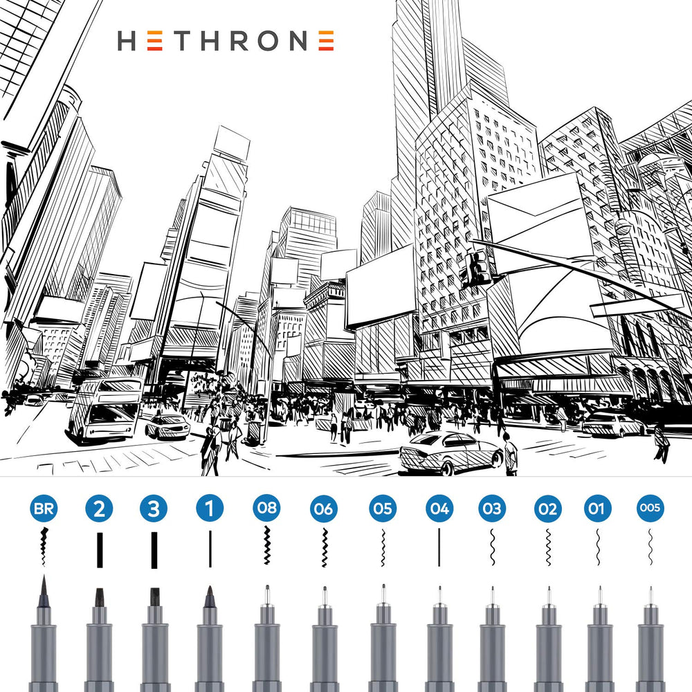 Calligraphy Pens Drawing Pens and Black Calligraphy Set for Beginners Writing, Signature, Illustration Design and Drawing (12 Size)