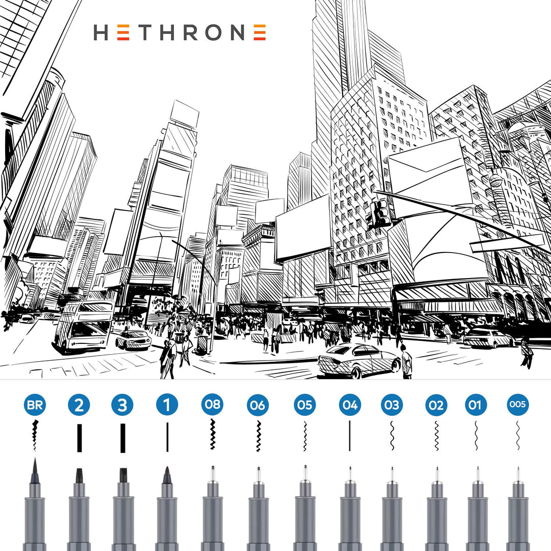 Calligraphy Pens Drawing Pens and Black Calligraphy Set for Beginners Writing, Signature, Illustration Design and Drawing (12 Size)