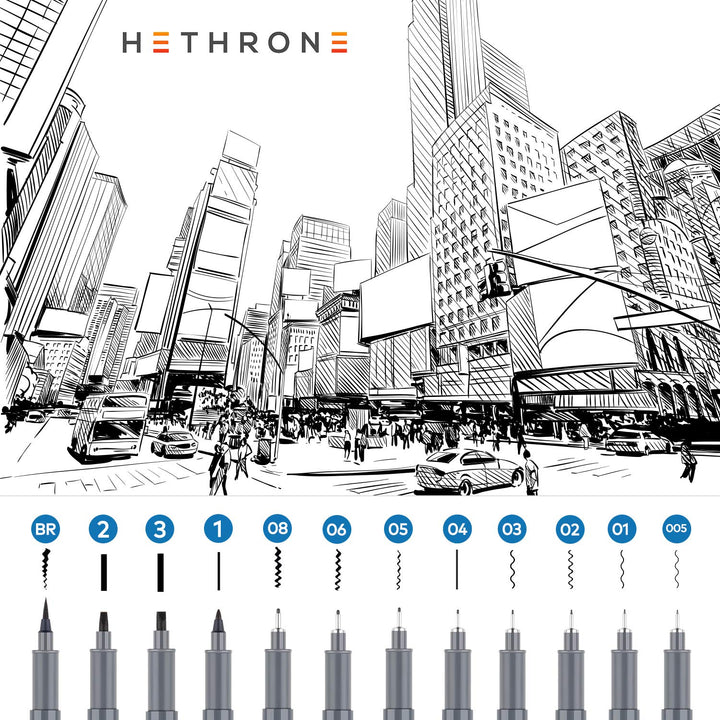 Calligraphy Pens Drawing Pens and Black Calligraphy Set for Beginners Writing, Signature, Illustration Design and Drawing (12 Size)