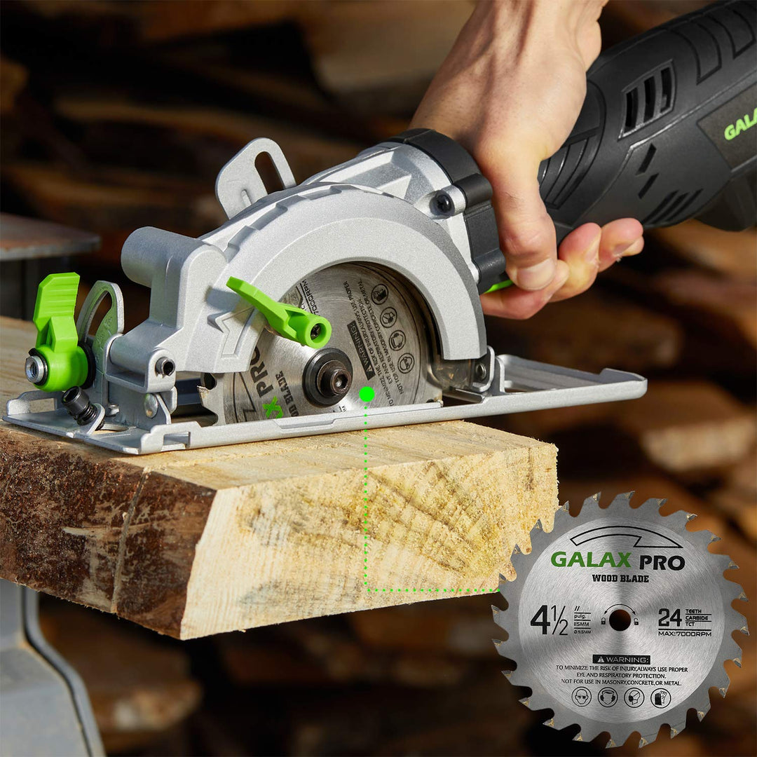 Saw Blade Set, Pack of 4 Assorted 60T HSS Metal/24T TCT Wood/Diamond 4-1/2-Inch Circular Saw Blade with 3/8 Arbor for Fast Cutting…