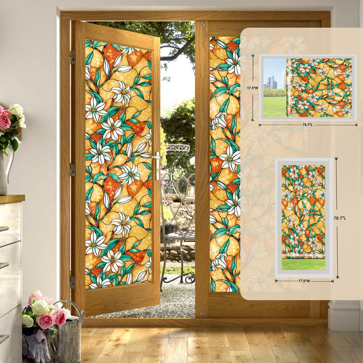 Coavas Window Privacy Film, Stained Glass Window Film D