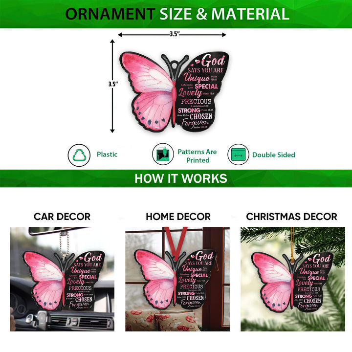 Talataca Jesus God Say You are Christian Pink Butterfly
