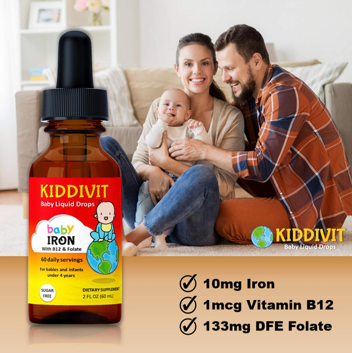 Kiddivit Baby Iron Liquid Drops with Vitamin B12 &a