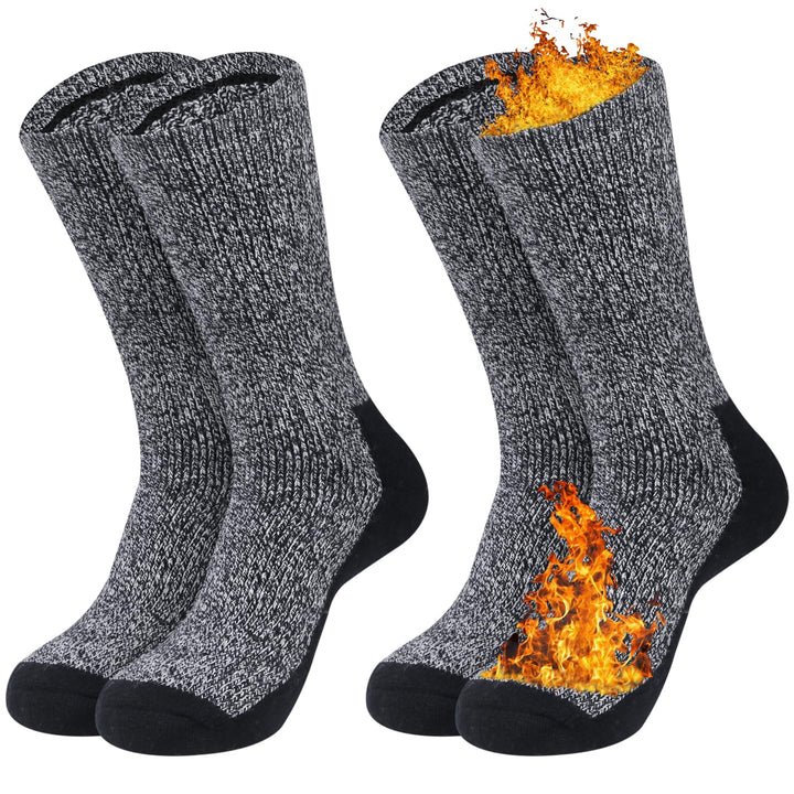 Loritta 2 Pack Merino Mens Wool Socks, Winter Warm Ther