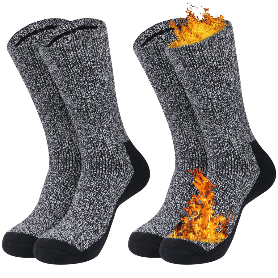 Loritta 2 Pack Merino Mens Wool Socks, Winter Warm Ther