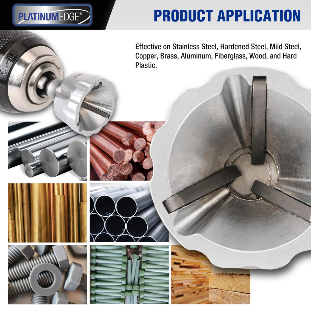 Deburring External Chamfer Tool, YG8 Carbide Blade, Deburring Drill Bit, Remove Burr Tools, Quick Release 1/4inch Hex Shank, Repairing Damaged Bolts, Fits for 1/8”-3/4” (3mm-19mm)
