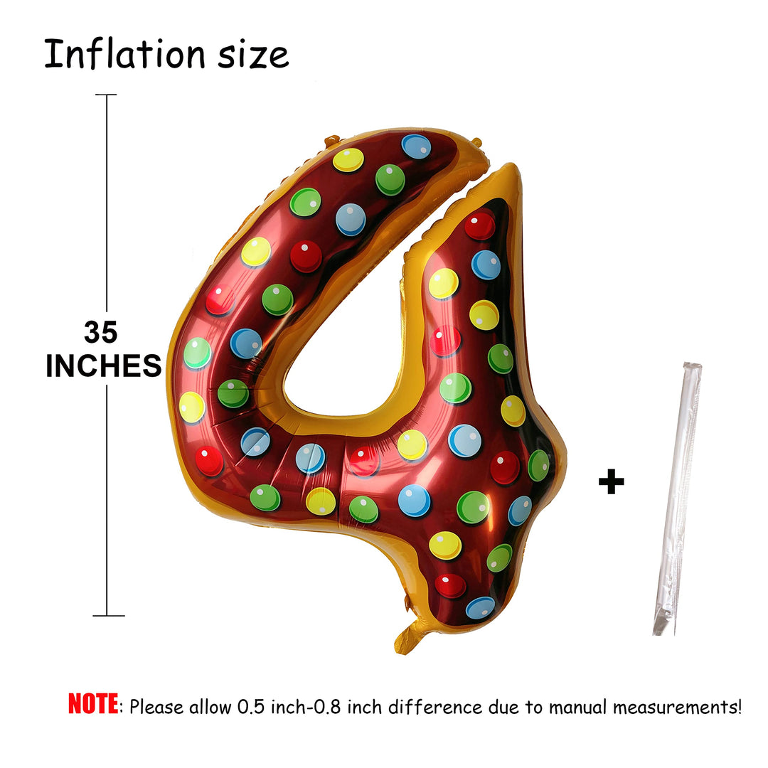 36 inch Donut Balloon Donut Number Birthday Party Decorations Grow Up Aluminum Hanging Foil Film Balloon Wedding Air Mylar Balloons